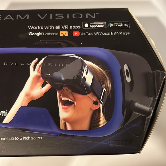 Dream Vision VR Virtual Reality 360 Smartphone Headset Earbuds iOS Android Black - Picture 5 of 9